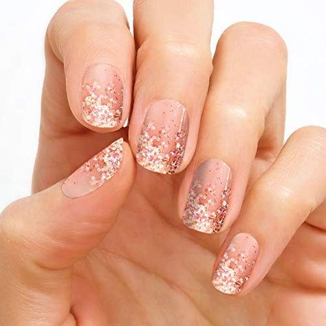 Rose Gold Nails Acrylic, Bare Nails, Nails With Gold, Street Makeup, Rose Gold Sparkle, Rose Gold Nails, Glitter Dipped, Short Nail Designs, Dipped Nails