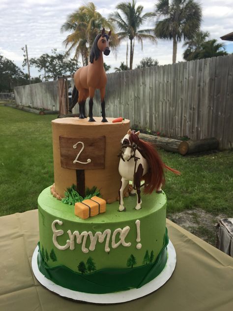 Emma’s 2nd birthday! Spirit themed birthday cake. Spirit Themed Birthday Cake, Spirit Horse Birthday Cake, Spirit Cake Ideas, Horse Theme Birthday Cake, Spirit Cakes Horse, Spirit Themed Birthday Party Girl, Horse Themed Birthday Cake, Spirit Horse Cake, Spirit Horse Birthday Party