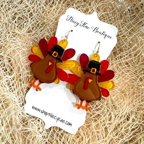 Turkey Dangle Thanksgiving Earrings, Novelty Jewelry Thanksgiving Earrings, Novelty Jewelry, Disney Earrings, Opal Drop Earrings, Holiday Glam, Open Hoop Earrings, Light Earrings, Long Drop Earrings, Sparkly Earrings