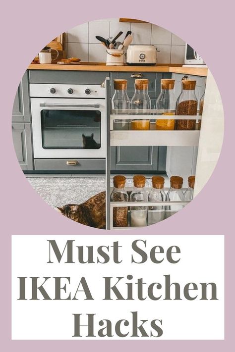 If You Are Thinking Of An Ikea Kitchen, You Will Want To See These Kitchen Hacks. Kitchen Island Hack, Karlby Countertop, Ikea Kitchen Hack, Ikea Kitchen Hacks, Amazing Ikea Hacks, No Pantry Solutions, Kitchen Galley, Dining Booth, Ikea Kitchen Island