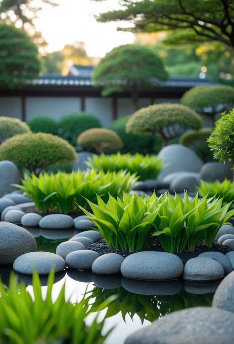 30 Japanese Backyard Garden Ideas To Transform Your Outdoor Space Japanese Water Feature, Japandi Garden, Japanese Backyard, Japanese Water Garden, Tori Gate, Backyard Garden Ideas, Japanese Rock Garden, Zen Rock Garden, Japanese Garden Landscape