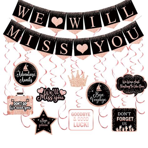 Leaving Party Decorations Ideas, We Will Miss You Decorations, Farewell Party Ideas Decoration Friends, We Will Miss You Banner Printable Free, Farewell Stickers, We Will Miss You Banner, Farwell Decoration Idea, Farewell Decoration Ideas Office, We Will Miss You Party Ideas