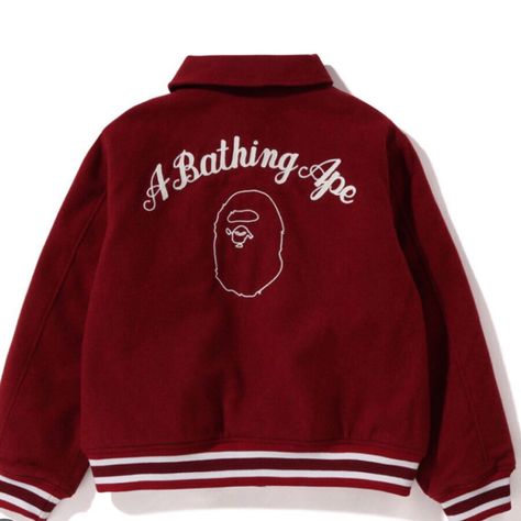 A Brand New Luxury Bape Jacket In Burgundy! Size S Pink Bape Hoodie, Bape Jacket, Camo And Red, Bape Hoodie, Bape Men, Kid Cudi, Bathing Ape, Black Camo, Jacket Brands