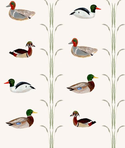 Wallpaper Duck Wallpaper, Garden Mural, Cream Pillows, Pipe Decor, Cream Wallpaper, Visually Pleasing, Garden Pillows, Tell A Story, Small Words