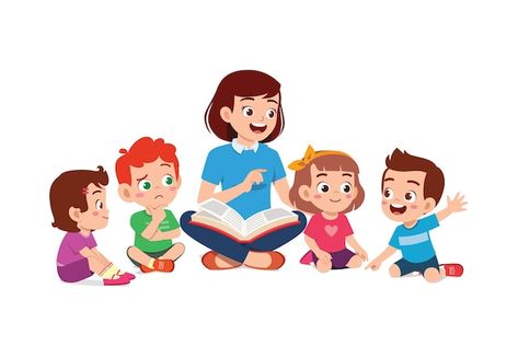 Children Reading Books, Writing Cartoons, Bicycle Vector, Kids Talent, Kid Cartoon, Baby Food Jar Crafts, Good Kids, Student Cartoon, Kids Story