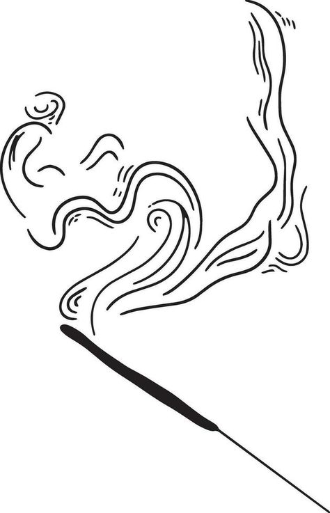 Incense smoking, burning incense stick, engraving sketch vector illustration. A black-and-white hand-drawn image. Incense stick vector graphics. Smoker Drawings, Incense Illustration, Incense Drawing, Incense Tattoo, Agarbatti Packaging, Scent Sticks, Incense Burning, Stick Drawings, Stick Art