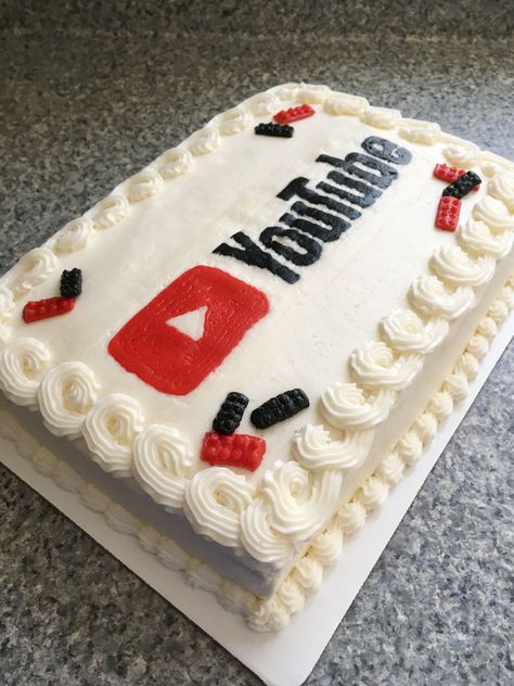 Youtube Birthday Cake, Youtube Cake, Tube Cake, Youtube Birthday, Youtube Party, Cake Central, Diy Tray, Best Cake, U Tube