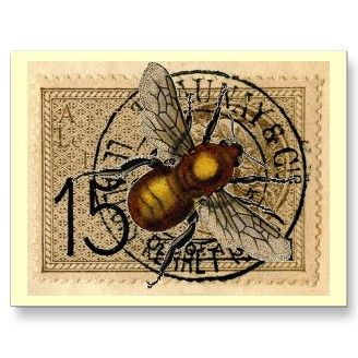 Vintage Bee Collage Postcard Bee Collage, طوابع بريد, Bee Images, Buzzy Bee, I Love Bees, Bee Skep, Vintage Bee, Bee Inspired, Bee Mine