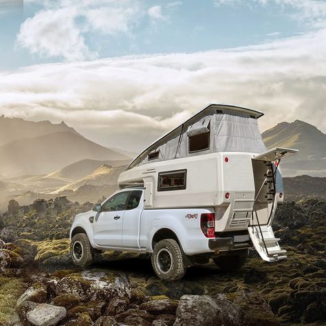 Ford Ranger Camping Setup, Ford Ranger Camper, Truck Bed Slide, Twd Rick Grimes, Twd Rick, Slide In Truck Campers, Tent Bed, Truck Bed Camping, Truck Bed Camper