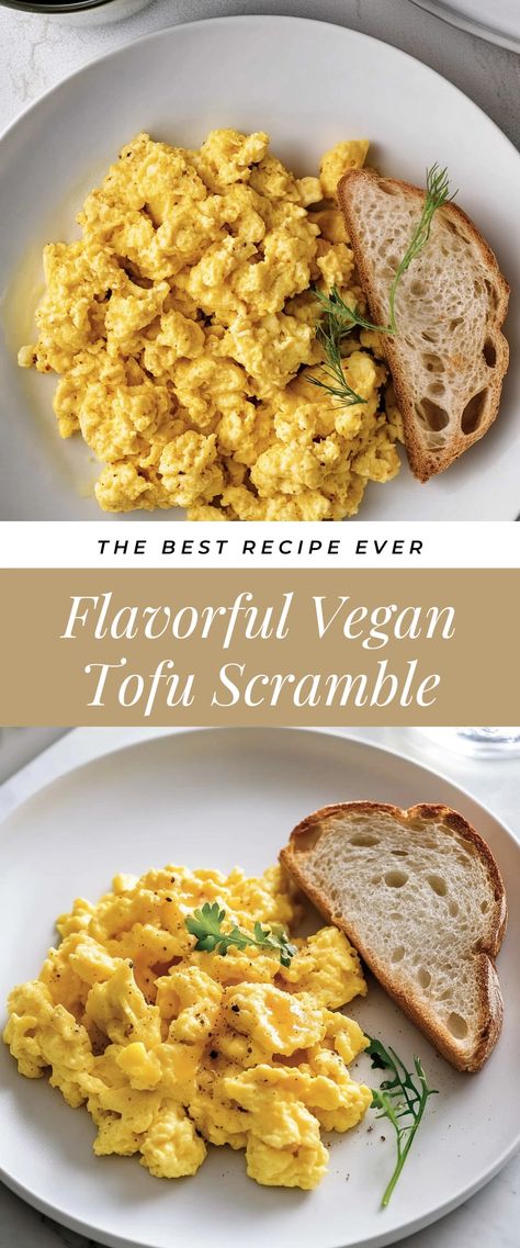 Image for Flavorful Vegan Tofu Scramble Easy Tofu Scramble, Tofu Breakfast Scramble, Tempeh Breakfast Recipes, Breakfast Tempeh, Tofu Breakfast Recipes, Vegan Tofu Breakfast, Vegan Savory Breakfast, Tofu Vegan Recipes, Tempeh Breakfast