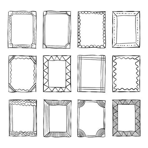 Free Vector | Hand drawn doodle frame collection Artistic Journaling, Drawn Frames, Doodle Pictures, Hand Drawn Border, Free Doodles, Handmade Photo Frames, Doodle Frame, Doodle Frames, Polaroid Frame