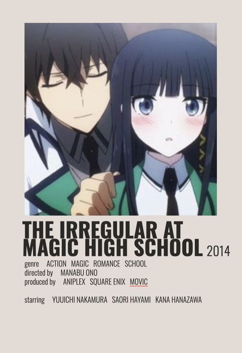 High School Anime Recommendations, Irregular At Magic High School, The Irregular At Magic High School, School Anime, Anime School, Poster Anime, Best Romance Anime, Japanese Animated Movies, Anime Suggestions