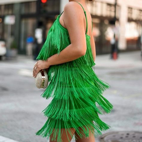 By Egreis Green Fringe Mini Dress Green Fringe Dress, Fringe Dress Outfit, Fringe Mini Dress, Cowboy Party, Fringe Dress, Satin Mini Dress, Dancing Queen, Christmas 2023, Stretch Satin