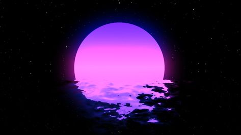 Purple Retro Aesthetic, Vaporwave Purple, Vaporwave Space, Purple Vaporwave, Kane Korso, Sun Video, 3d Sun, Synthwave Aesthetic, Powers Art