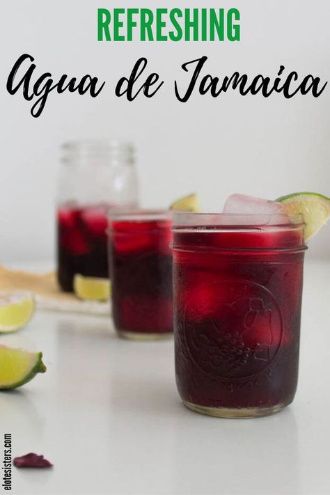 How To Make Jamaica Drink, Jamaica Drink Recipe, Mexican Drinks Non Alcoholic, Aqua Fresca Recipes, Mexican Beverages, Jamaica Drink, Mexican Drink Recipes, Benefits Of Baking Soda, Easy Mexican Recipes