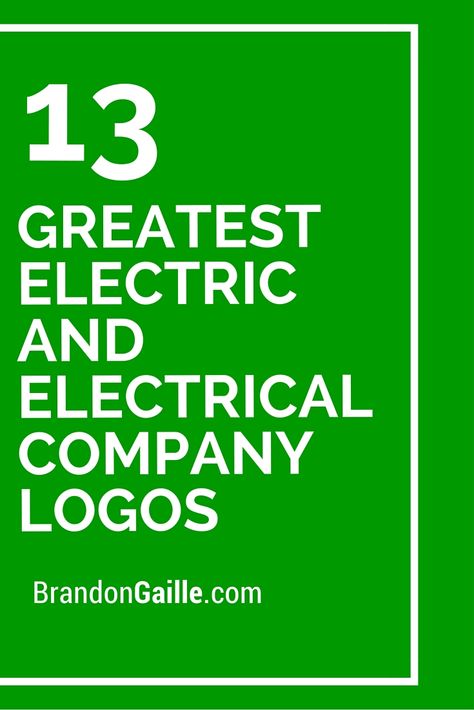 13 Greatest Electric and Electrical Company Logos Electric Company Logo Design, Electric Company Logo, Electrical Company Logo, Company Name Ideas, Electrical Stores, Power Logo, Catchy Names, Company Logos, Electronic Shop