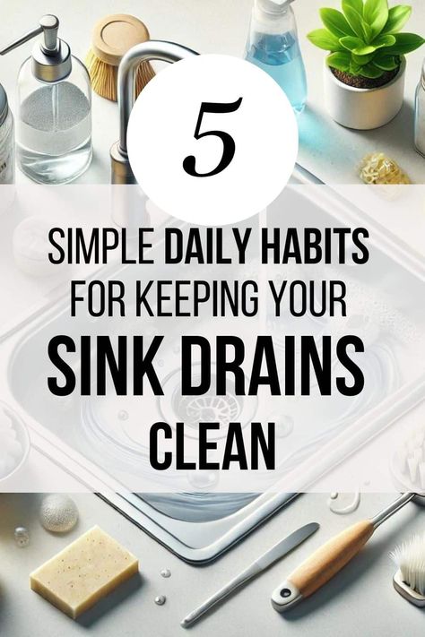 Want to keep your sink drains fresh and clog-free? Check out these 5 simple daily habits that will help you maintain clean drains effortlessly. From quick rinses to the right cleaning products, these tips will save you from costly plumbing issues. Keep your kitchen and bathroom drains flowing smoothly! #DrainCare #CleanHomeTips #DailyCleaningRoutine Clean Kitchen Drain, Cleaning Sink Drains Kitchens, How To Clean Sink Drains Bathroom, How To Clean Sink Drains Kitchens, How To Clean Sink, Kitchen Sink Drain Plumbing, Sink Drain Plumbing, Clogged Kitchen Sink, Cleaning Drains