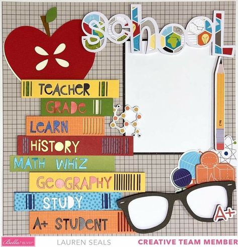 School Memories Scrapbook, School Layout, Scrapbook Calendar, School Scrapbook Layouts, Graduation Scrapbook, Scrapbook Design Layout, Christmas Scrapbook Layouts, Scrapbooking Layouts Baby, Scrapbook Boys