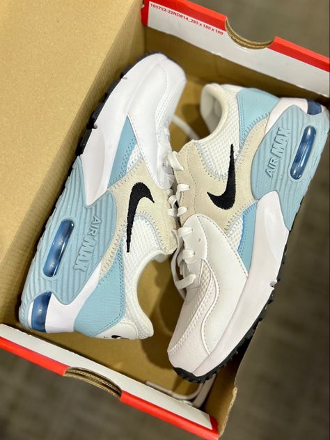 Women’s Nike shoes, women’s Nike sneakers, nike air max excee, blue and white sneakers, air max, workout shoes, walking shoes, cute sneakers, gym outfit Inspo, workout outfit Inspo, athleisure, women’s style, women’s fashion, women’s casual style #womensstyle #womenfashion #sneakersnike #nikesneakers #airmaxalways #airmaxkicks #aesthetic #ootd #ootdfashion #ootdbloggers #outfitideas #outfitstyle #outfitgoals #outfitideasforwomen #gymwear #fashion #streetstyle Nike Air Max Excee Outfits, Nike Airmax Outfit, Airmax Excee, Blue And White Sneakers, Air Max Outfit, Gym Outfit Inspo, Air Max Excee, Nike Air Max Excee, Aesthetic Ootd