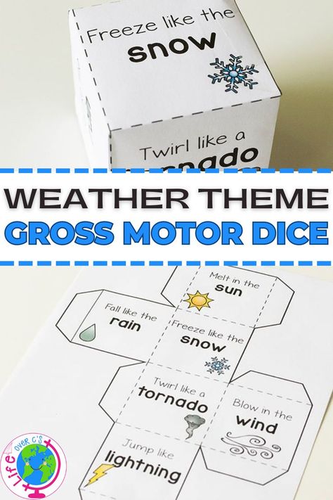 Weather Prek, Dice Printable, Weather Preschool, Weather Lesson Plans, Weather Activities Preschool, Weather Song, Weather Activities For Kids, Teaching Weather, Love Activities