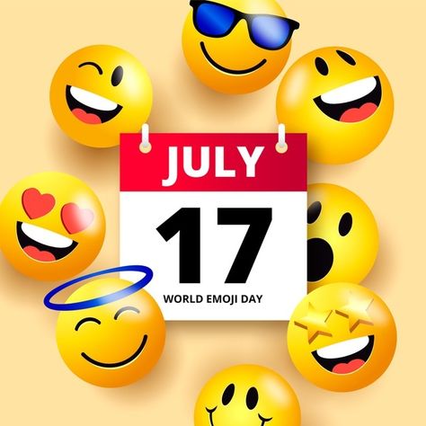 Realistic 3d world emoji day illustratio... | Free Vector #Freepik #freevector #social-media #celebration #3d #event Emoji Day, Emoji Gifts, World Emoji, World Emoji Day, Emoji Challenge, Emoji Pillows, Emoji Movie, Send Flowers Online, 3d World