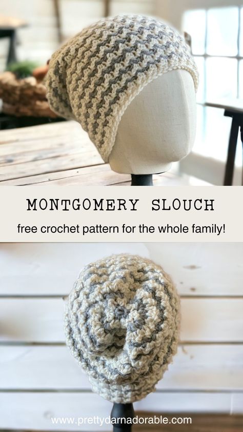 The Montgomery Slouch Free Crochet Pattern is a fun and creative crochet project where you can unleash your style through colour and texture. Whether you prefer stripes, or classic textures, this pattern offers endless possibilities for a unique hat tailored to your taste Crochet Slouchy Hat Free Pattern, Crochet Patterns For Men, Free Crochet Hat Pattern, Slouchy Hat Pattern, Crochet Beanie Pattern Free, Beanie Crochet Pattern, Fast Crochet, Crochet Slouchy Hat, Beanie Hat Pattern