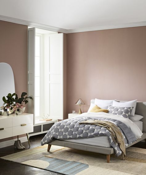 Rose Bedroom Walls, Dusty Rose Bedroom Walls, Dusty Rose Bedroom, Dusty Pink Bedroom, Pink Bedroom Walls, Rose Bedroom, Beautiful Bedroom Colors, Best Bedroom Colors, Pink Bedroom Ideas