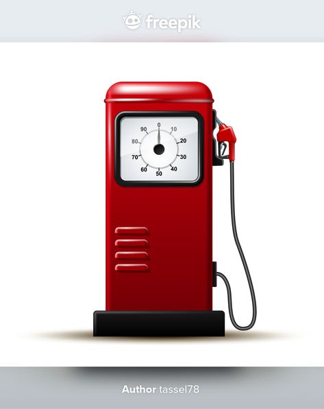 Red bright gas station pump with fuel no... | Premium Vector #Freepik #vector #energy #oil #service #power Company Calendars, Tanker Ship, Petrol Pump, Oil Barrel, Fuel Truck, Gas Company, Oil Service, Drilling Rig, Car Fuel