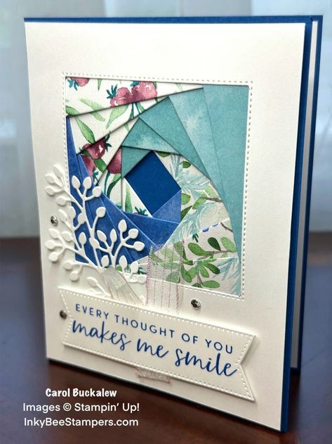 Stampin’ Up! Winter Meadow Thinking of You Card using the Iris Paper Folding Technique – Inky Bee Stampers Winter Meadow, Paper Folding Techniques, Iris Paper Folding, Candle Kits, Iris Folding, Interactive Cards, Floral Image, Encouragement Cards, Origami Art