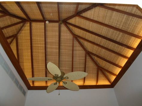 PHOTO Panelled Ceiling, Indian Retro, Rooms Interior, Bamboo Ceiling, Bamboo Mat, Tropical Bedrooms, Tropical Architecture, French Kitchen, False Ceiling Design