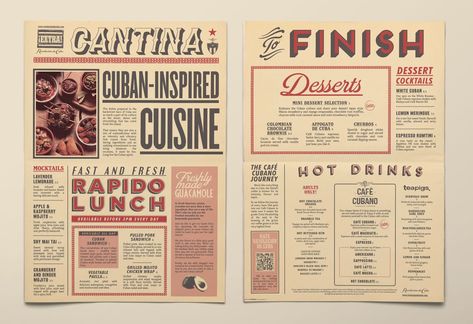 Menu Ideas Design, Vintage Menu Design, Resturant Menu, Menu Vintage, Menu Cover Design, Newspaper Design Layout, Menu Design Inspiration, Cafe Menu Design, Menu Covers