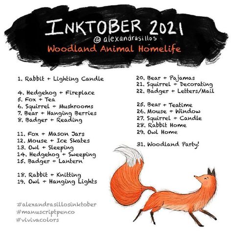 Animal Drawing Prompts, November Drawing Prompts, Fall Drawing Prompts, October Drawing Prompts, October Drawing Challenge 2024, Drawing Prompts Oc, Animal Drawing Challenge, Autumn Prompts, October Drawing Ideas