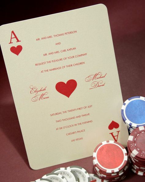 Deck Of Cards Invitations, Playing Card Wedding Invitation, Kitsch Wedding Invitation, Playing Card Save The Date, Playing Card Business Card, Vegas Wedding Invite, Vegas Theme Wedding, Playing Card Wedding, Playing Card Invitation