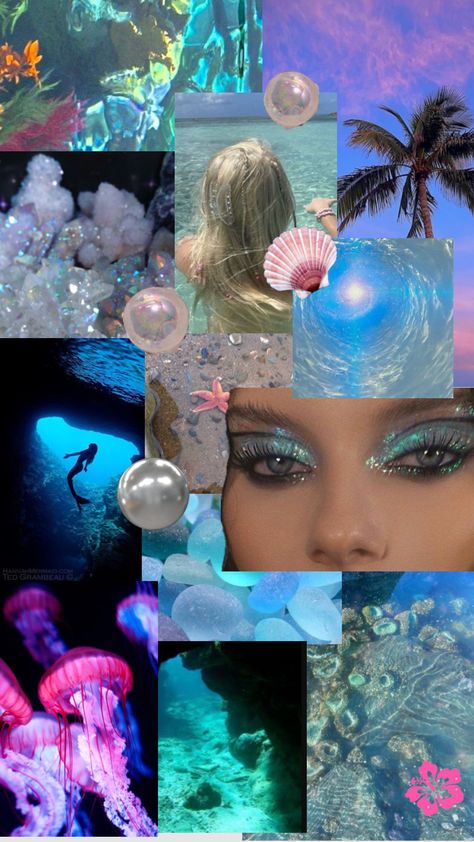 Mermaid Collage, Water Fairy, Mermaid Wallpapers, Mermaid Aesthetic, Aesthetic Moodboard, Mood Board Inspiration, Aesthetic Collage, Sirens, Aesthetic Iphone Wallpaper