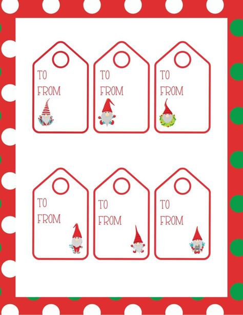 Gnome Tags Free Printable, Gnome Christmas Tags, Gnome Gift Tags Free Printable, To And From Christmas Tags Printable, Free Santa Gift Tags, Free Christmas Tags Printable Kid, Birthday Wrapping Ideas, Free Christmas Labels, Free Printable Christmas Gift Tags