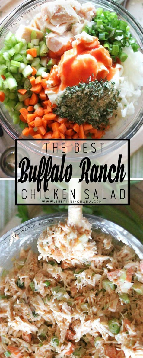 Buffalo Ranch Chicken Salad Recipe (Paleo, Whole30 Compliant) Ranch Chicken Salad Recipe, Ranch Chicken Salad, The Pinning Mama, Buffalo Ranch Chicken, Buffalo Ranch, Chicken Salad Recipe, Paleo Lunch, Makanan Diet, Ranch Chicken