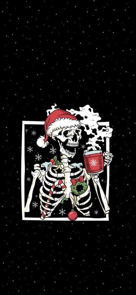 Christmas Wallpaper Phone Aesthetic, Goth Christmas Wallpaper Iphone, Christmas Wallpaper Skeleton, Alternative Christmas Wallpaper, Wallpaper For Christmas Iphone, Thanksgiving Skeleton Wallpaper, Cool Christmas Wallpaper Iphone, Spooky Holiday Wallpaper, Halloween And Christmas Wallpaper