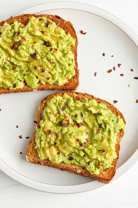 Toast With Honey, Best Avocado Toast, Simple Avocado Toast, Food Guilt, Honey Toast, Toast Toppings, Bread Toast, Mashed Avocado, Egg Bites