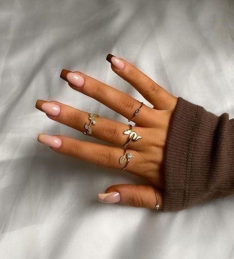 Best Summer Nail Color, Sophisticated Manicure, Brown French, French Tip Design, Classic French Manicure, Winter Nail Art, Summer Nails Colors, Neutral Nails, Fire Nails