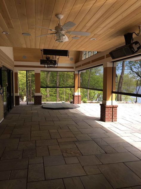 Phantom Motorized Screens | Motorized Retractable Screens Minnesota Motorized Screened In Porch, Covered Outdoor Deck Ideas, Screen In Deck Ideas, Retractable Screened In Porch, Screened Porch Under Deck, Motorized Screen Porch, Retractable Door Screen, Screened In Patio Under Deck, Screen In Patio