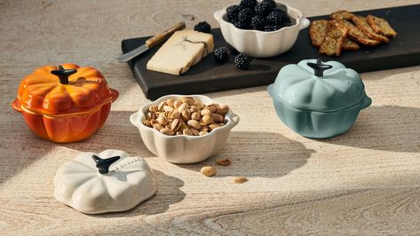 Pumpkin Cocotte, Mini Apple Tarts, Non Toxic Kitchen, Individual Chicken Pot Pies, Apple Pie Ice Cream, Spiced Almonds, Berry Crumble, Enameled Cast Iron Cookware, Mini Apple Pies