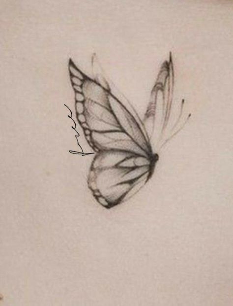 Butterfly Tattoo With Words In Wings, Soft Butterfly Tattoo, Unique Sibling Tattoos, Elegant Butterfly Tattoo, Red Tattoo Ideas, Red Ink Tattoo, Small Butterfly Tattoo, Red Tattoo, Clever Tattoos