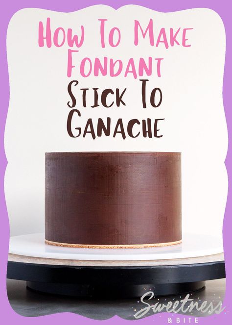 If you’ve ever wondered how to make fondant stick to a ganache covered cake, then this post is for you! I’ve listed a few common things that can be used to make fondant stick to your perfectly ganached cake, and some of the pros and cons of each one to help you make your choice. Ganache For Fondant Cake, Ganache Covered Cake, Fondant Techniques, Baking Techniques, Chocolate Ganache Recipe, Ganache Cake, Milk Chocolate Ganache, Ganache Frosting, Fondant Recipe