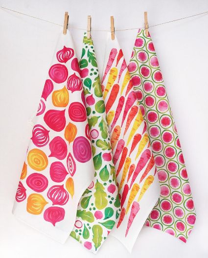 Salad Lovers, Tea Towels Diy, Watermelon Radish, Rainbow Carrots, Salad Greens, Spring Salad, Fabric Stamping, Society 6, Maternity Leave