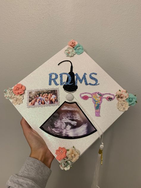 Dms Graduation Cap, Rdms Grad Cap, Sonographer Graduation Cap, Ultrasound Tech Graduation Cap, Black Ultrasound Technician, Ultrasound Tech Graduation Pictures, Sonography Graduation Pictures, Sonography Graduation Cap, Ultrasound Graduation Pictures