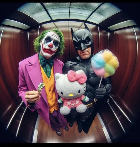 Batman And Hello Kitty, Joker Pfp, Batman Joker, The Joker, Batman, Hello Kitty, Kitty, Art