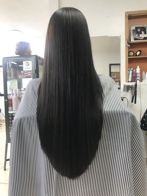 Long Straight Black Hair With Layers, Deep U Shape Haircut, Deep U Haircut Long Hair, U Shape Haircut Long Straight Hair, Deep U Cut Haircut, Deep U Haircut, U Cut Hairstyle Long Hair, U Cut Hair, Thick Hair Straight