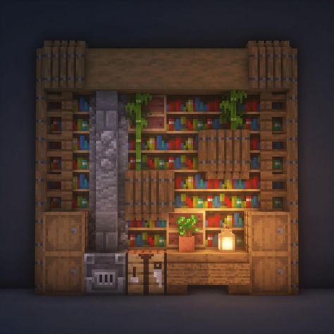 Minecraft Sign Board Design, Minecraft Alchemy Room Ideas, Minecraft Tiny House Interior, Crafting Room Minecraft, Minecraft Altar Ideas, Bookshelves Minecraft, Minecraft Altar, Minecraft Landscaping Ideas, Minecraft Spiral Staircase