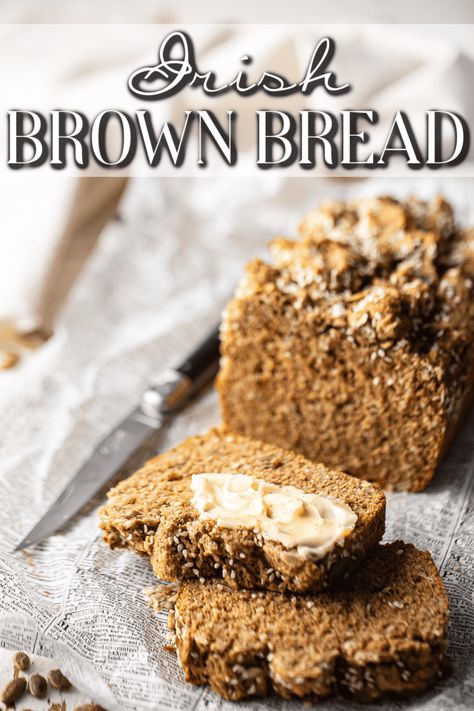 Easy Irish Brown Bread Recipe from Ireland: A hearty, nutty loaf on the table in no time flat! Irish Brown Bread Recipe, Irish Brown Bread, Brown Bread Recipe, Irish Recipes Authentic, Irish Bread, Irish Cooking, Irish Soda Bread Recipe, Artisan Bread Recipes, Brown Bread