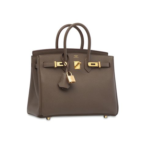 AN ÉTAIN EPSOM LEATHER BIRKIN 25 WITH GOLD HARDWARE | HERMÈS, 2015 | 21st Century, bags | Christie's Kelly 25 Hermes, Hermes Birkin Gold, Hermes Collection, Birkin Bags, Hermes Birkin Handbags, Perfect Handbag, Fancy Bags, Birkin 25, Hermes Handbags